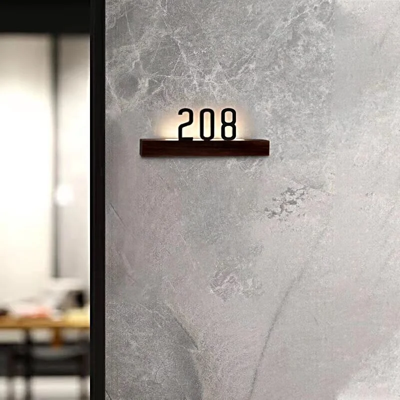 Kexian индивидуальная табличка для дома, светодиодный светильник, настенные буквы, знак с номером для номера в отеле, световые знаки с номером