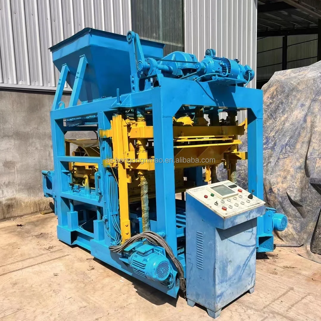 Aichen Qt4-25 fully automatic block forming machine hollow brick machine price small block forming machine curb stone equipment