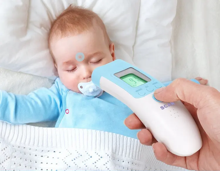 Hand held portable intelligent accurate digital indoor room infant baby pacifier thermometer type with memory