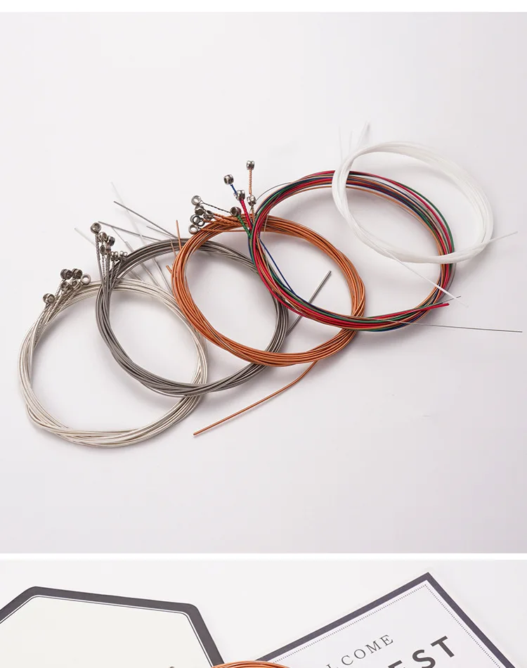 Classical Guitar Strings Gauge Set of Wooden Guitar Acoustic Strings E-A nickel FULL Steel and Bronze Bright Tone