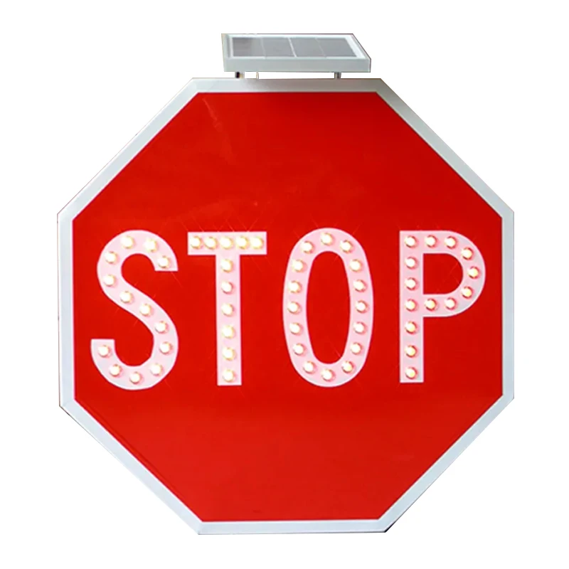 New products flashing stop aluminium solar powered led traffic signs