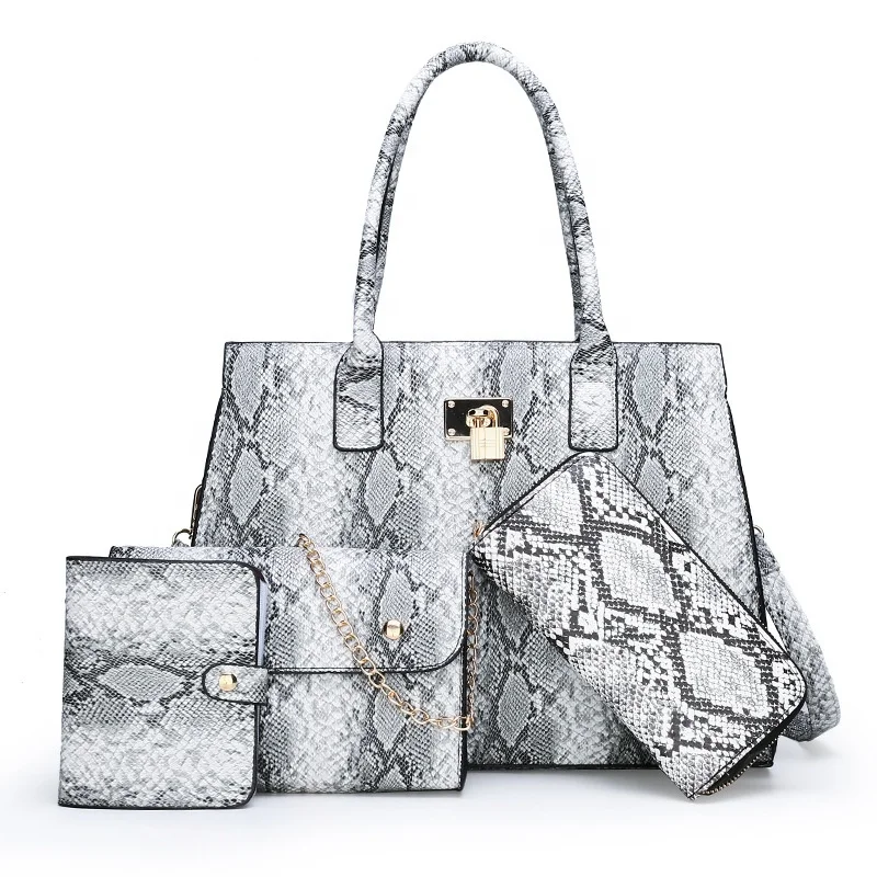 Snake Print Leather Stereotype Package Bolsa Feminina Women Tote Luxury Purses Handbags Sets