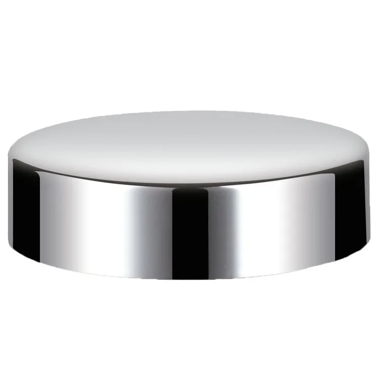 Guaranteed quality food grade standard plastic cap silver screw cap for cosmetic face cream flat cap