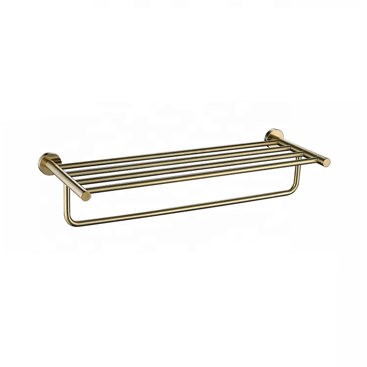 Brushed Gold Bathroom Hardware Set Robe Hook Towel Rail Rack Bar Shelf Paper Holder Wall Mount Towel Bar Bathroom Accessories