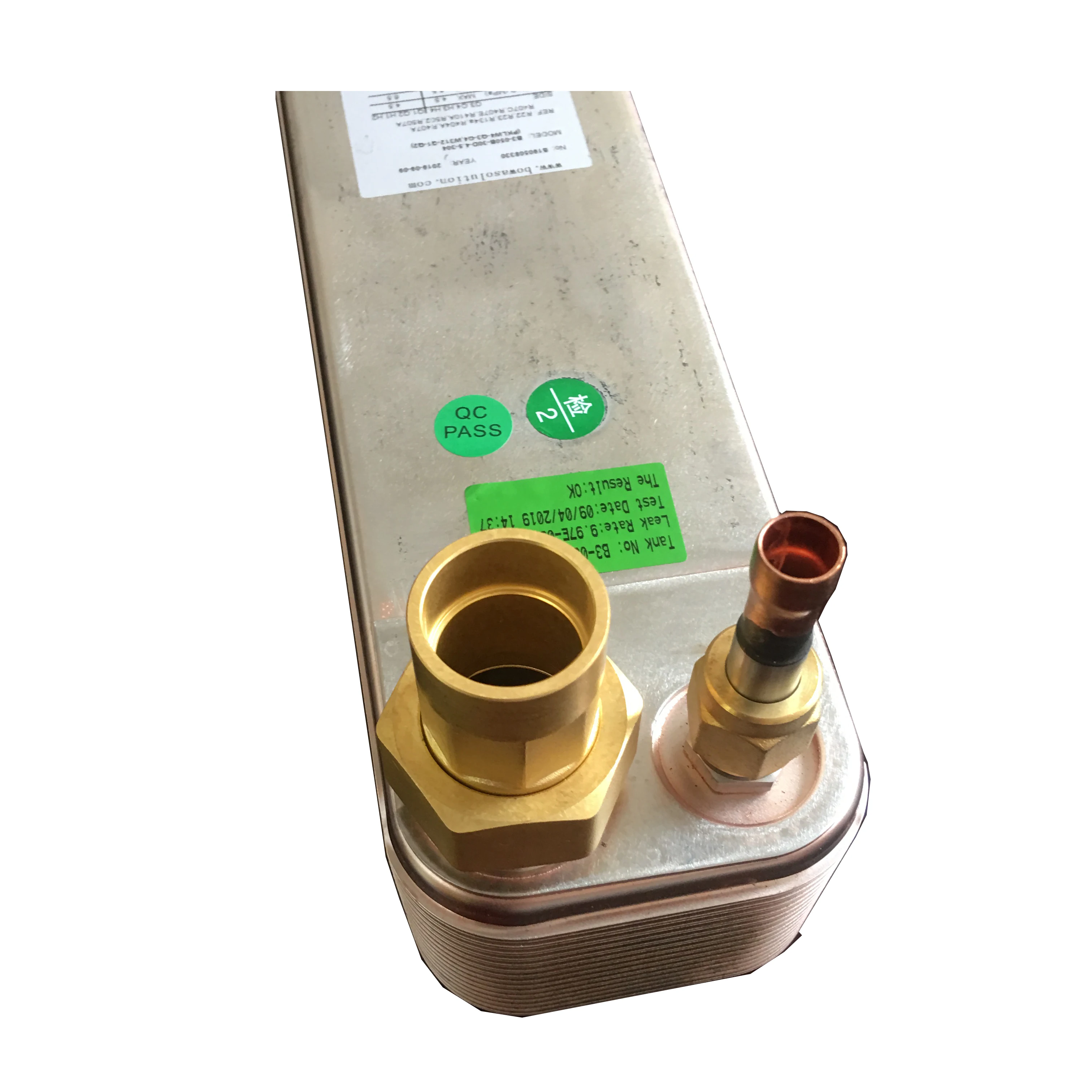 68+68kBTU stainless steel evaporator assembly complete matching dual JT212D-TY1L scroll compressors in fluid temperature control