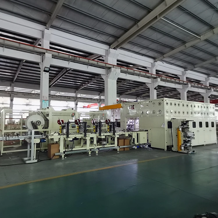 Automatic production line pocket tissue embossing folding packing handkerchief paper products machine