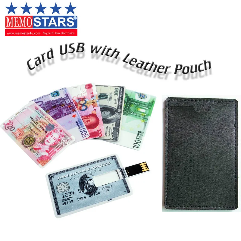 Индивидуальный Логотип банковского подарочная карта USB флешка флеш-накопитель с кожаным чехлом для продвижения рекламы рекламных акций,