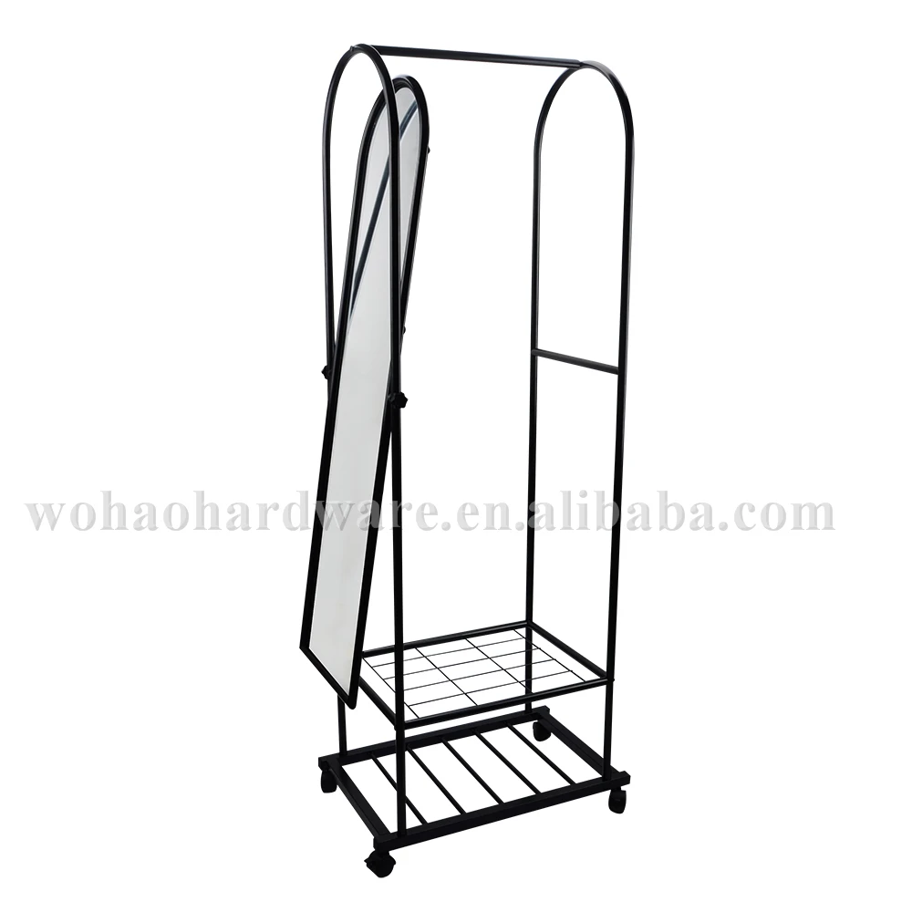 
New Modern Bath Home Floor Standing Dressing Mirror with wheel 