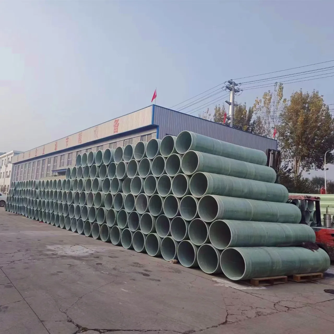 DN50  DN100 Fiberglass Reinforced Cable Protection Pipe Power Alkali-Free FRP Pipes