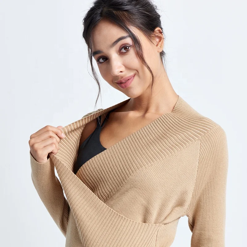 Winter Maternity Clothes Plus Size Nursing Stretch knit Women Maternity Sweaters