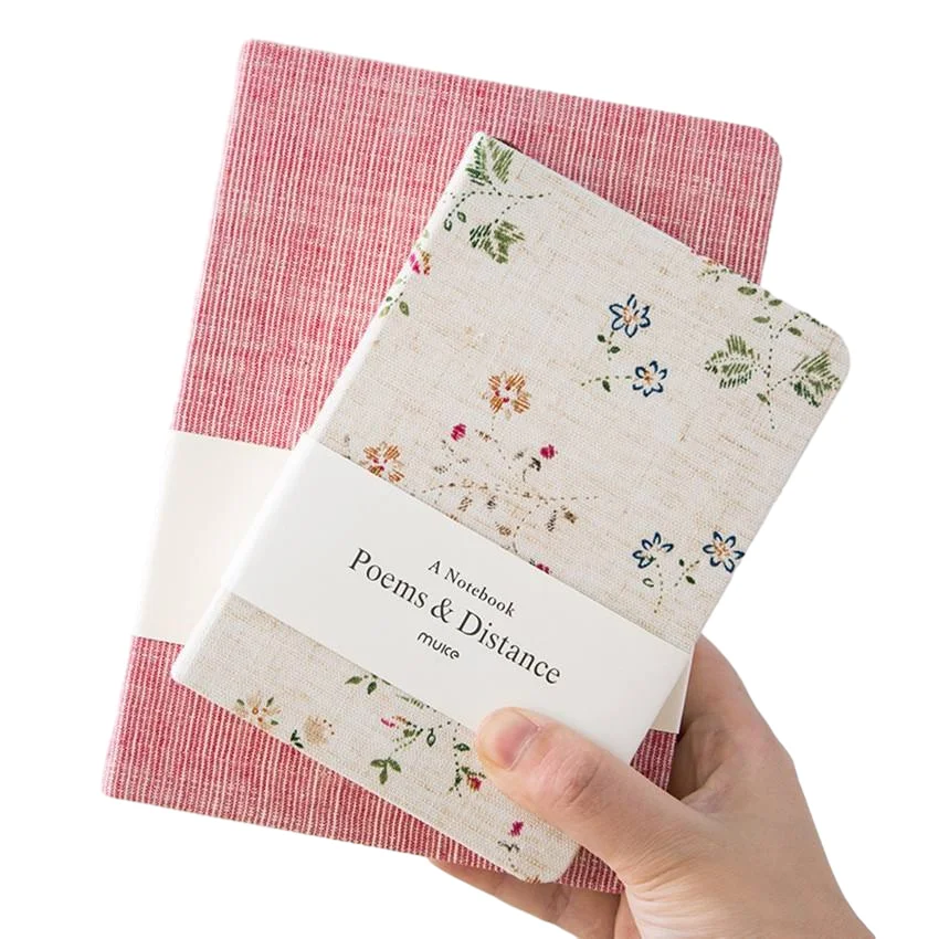 FSC Certified Eco Friendly Custom A5 Size Lined Linen Journal Cloth Fabric Cover Notebook