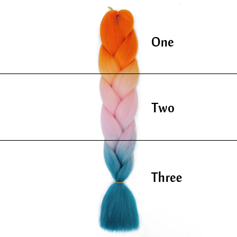 24 Inch Jumbo Braids Extensions Synthetic Braiding Hair Afro Ombre Color kanekalon Hair