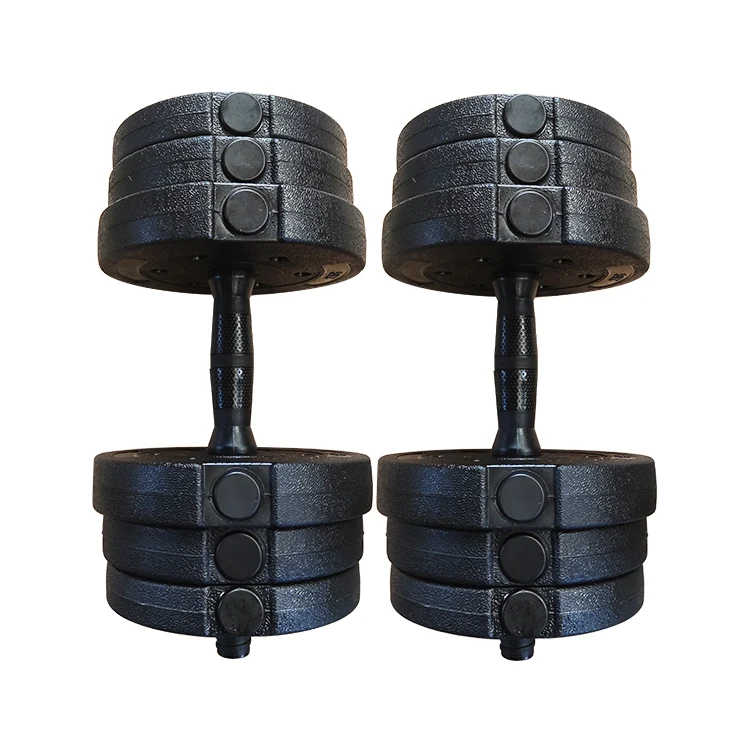 Weight Lifting Plastic adjustable dumbbell set dumbbell hantle barbell set  with lowest price