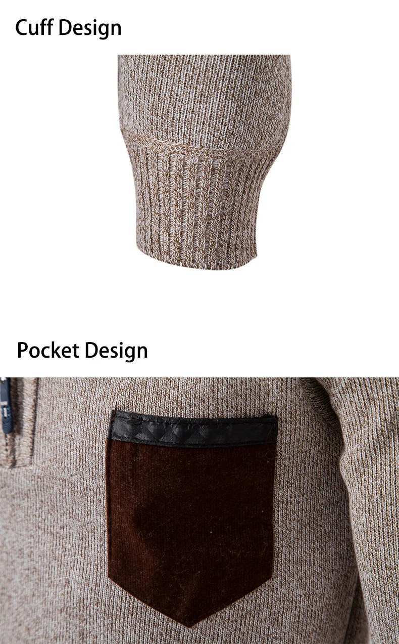 Knit Sweater Classic Mens Stand Collar 1/2 Zipper Pullover Long Sleeves Golf Jacket Custom Men Coaches Jacket