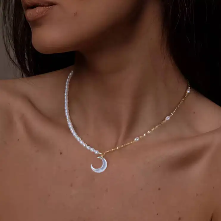 Manufacturer Direct Wholesale Pearl Necklace 925 Sterling Silver Baroque Natural Freshwater Pearl Necklace