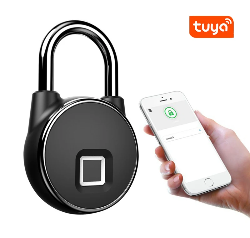 Tuya lock Amazon Ebay Smart Door Lock USB Rechargeable Fingerprint waterproof Quick Unlock schoolbag luggage suitcase Padlock
