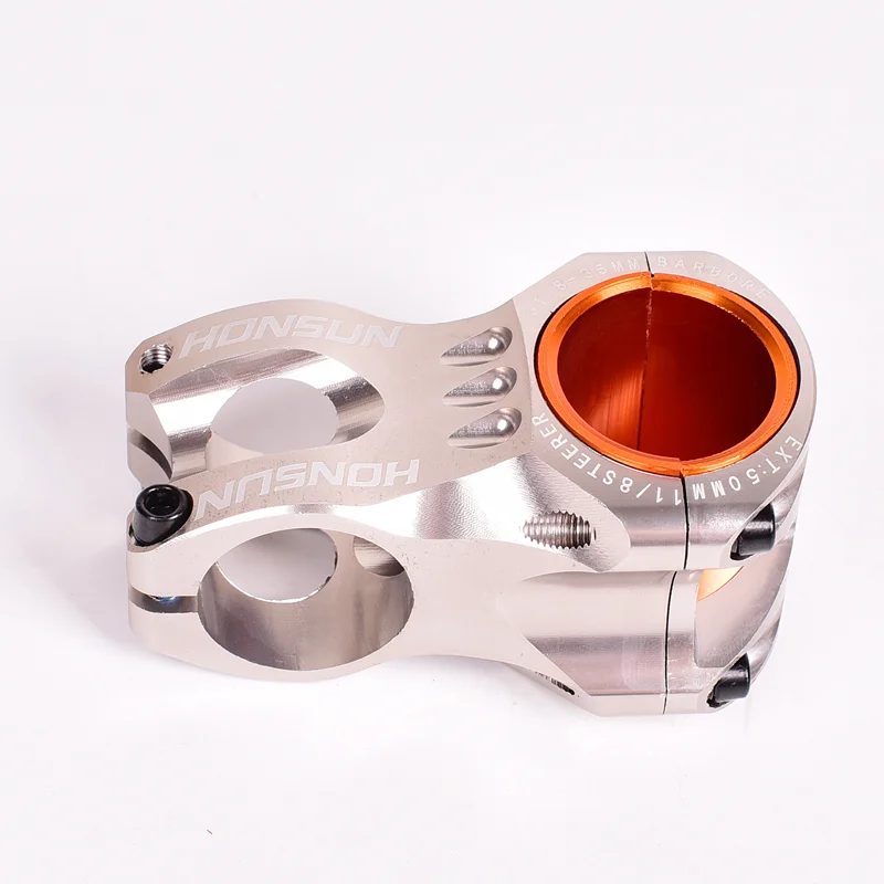 HONSUN hollow CNC bicycle stem 31.8/35mm MTB mountain bike handlebar stem 28.6mm ahead short 50mm 0 degree AM/XC