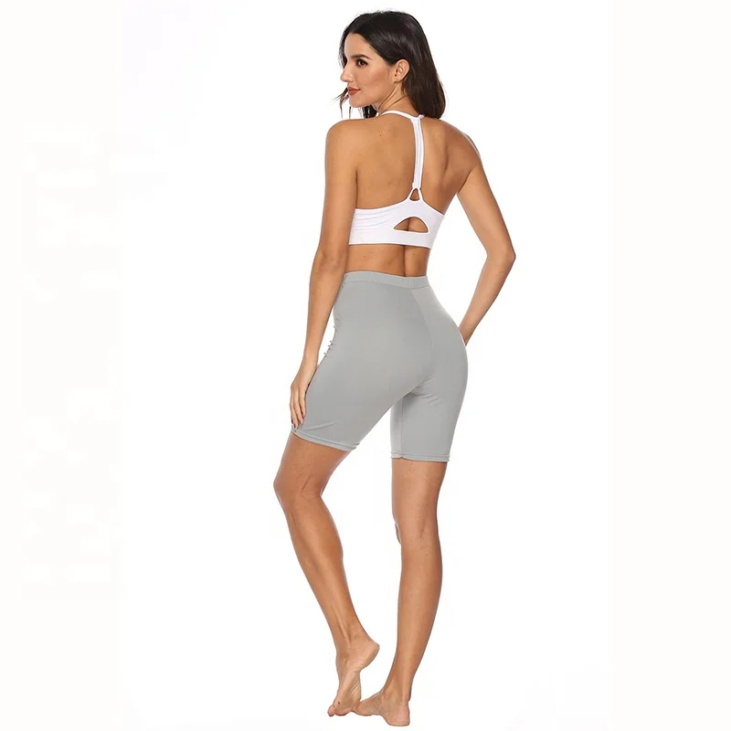 New Plain Color Dry Fit Butt Lifting Women Yoga Short Pants High Rise Gym Shorts Feminine Sport Short Tights