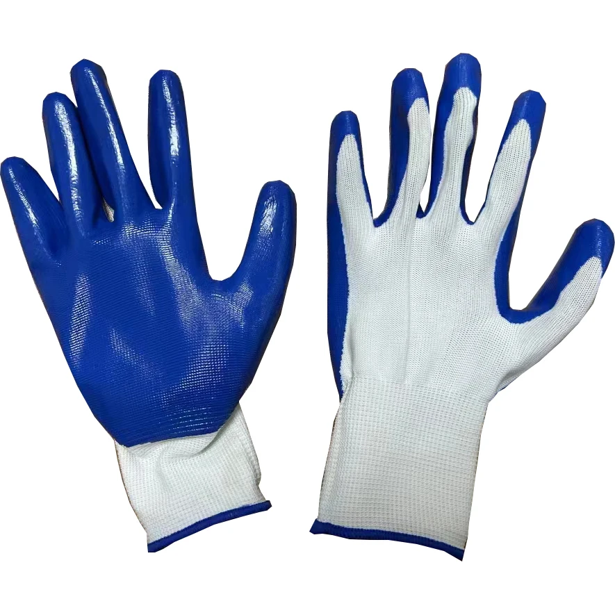 SLG-A-003B  China hot selling high quality low prices cheap Nitrile coated nylon work working safe safety gloves