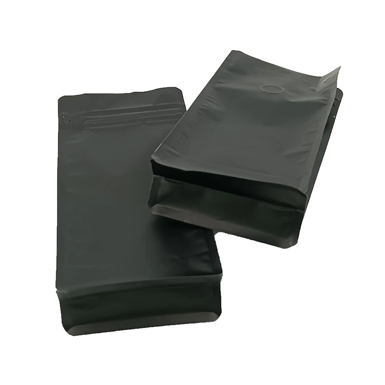 customized  kraft compostable flat bottom custom printed drip coffee beans bags packaging with valve and zipper