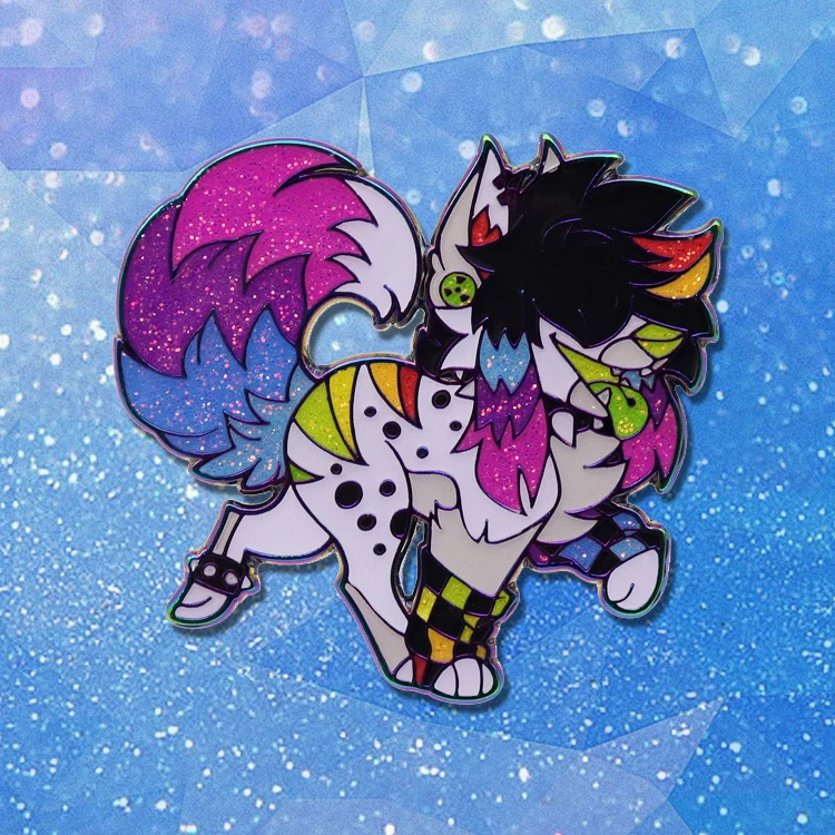 Promotional Gifts Custom Sports Glitter Badge Metal Rainbow Plating Brooch Hard Enamel Souvenir Decorative Lapel Pins