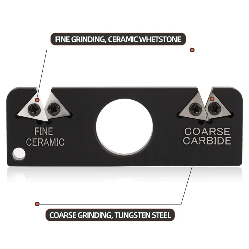 Mini Two Stage Knife Sharpener Easy Carry Aluminum Alloy Sharpener Carbide Ceramic for Hunting Knife Pocket Knife