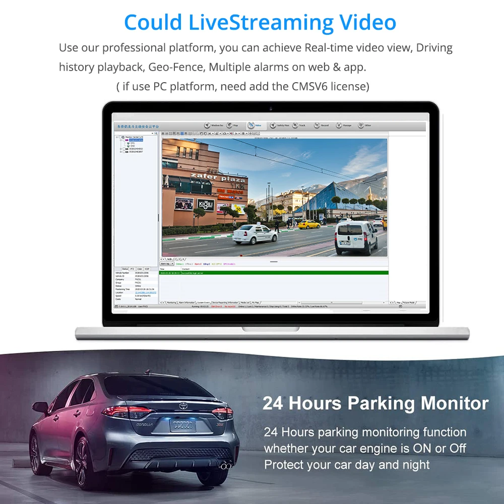 Fleet dash cams 4G Dual lens car camera with GPS tracker WiFi CMSV6 CMSV7 Fleet management Android Car DVR Camera