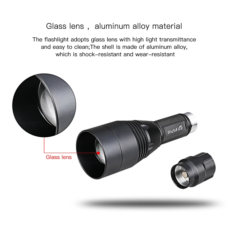 RichFire red green white the rechargeables linterna most led powerful mini flashlight