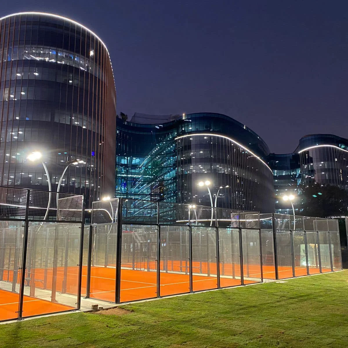 Red Padel Turf Sports Application Cancha de padel standard panoramic artificial turf padel court