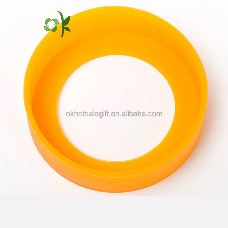OKSILICONE Reusable Custom Logo 6cm Anti-slip Bottom Cover For Glass Water Bottle Protective Silicone Bottle Sleeve