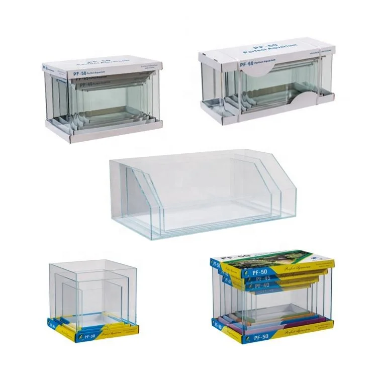 Hot sales 5 In 1 HD Glass Fish Tank Hot Bending Aquarium Turtle Tank Rectangular Mini Glass Fish Tank