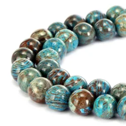 4~12mm Blue Calsilica Jasper Blue Crazy Lace Agate Round Gemstone Loose Beads For Jewelry Making