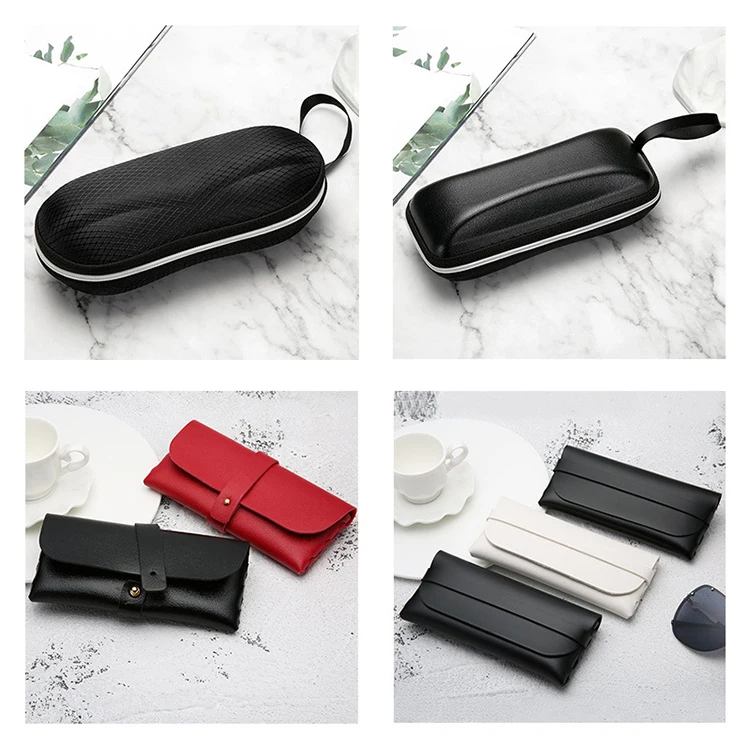Multifunctional black glasses case high quality PU leather glasses case with various shapes
