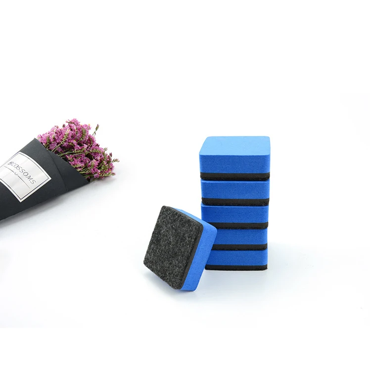 Custom Sponge Square Colorful Whiteboard Magic Eraser Mini Whiteboard Erasers EVA Felt Magnetic Whiteboard Eraser For Preschool