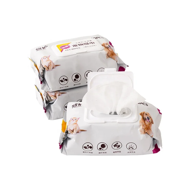 Coconut Scented Antibacterial Pet Wet Wipes,Dog Paw Cleaner Wipes