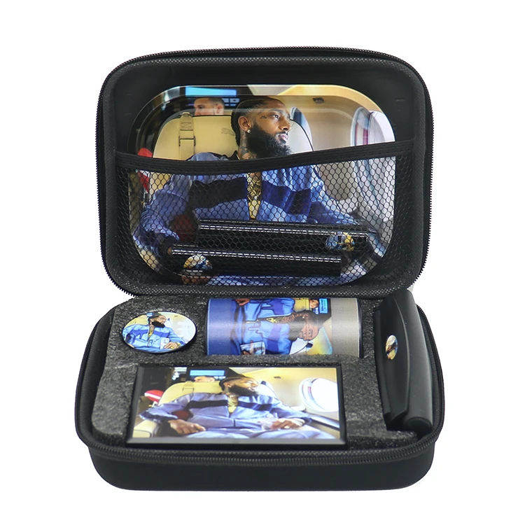 Wholesale Smoke Shop Travel Bag Smoking Set Custom Metal Rolling Tray Digital Scale Herb Grinder Smoking Accessories