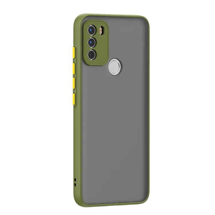 Матовые черные прозрачные пластиковые чехлы для телефона Moto G60 противоударный матовый чехол для сотового телефона с цветной кнопкой