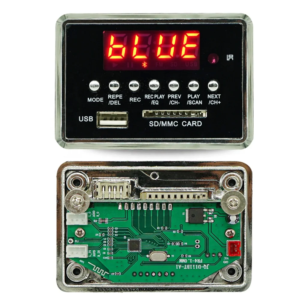 Bluetooth MP3 Decoder Card MP3 Player Circuit Board 12V USB Kit Music Speaker AUX FM Radio LED Screen Module
