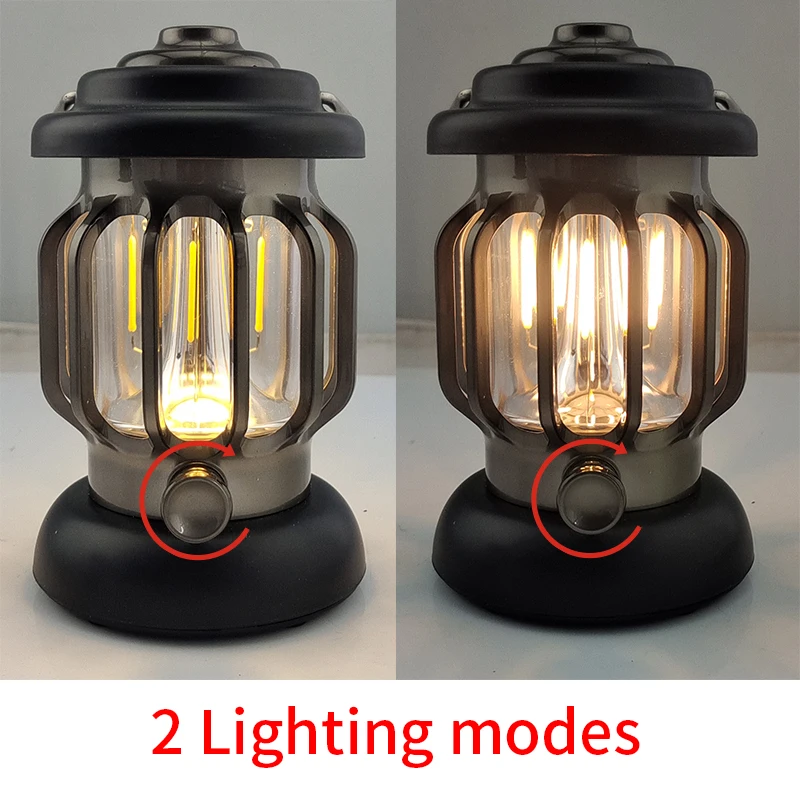 Old-fashioned Vintage Retro Hiking Tent Light Led Rechargeable Dimming Lamp Outdoor Portable Camping Lantern Lights