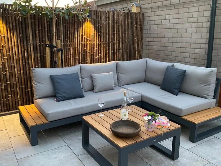 latest Aluminum Alloy Waterproof Furniture with Cushions Living Room Balcony Patio Hotel Metal Outdoor Sectional Garden Sofa