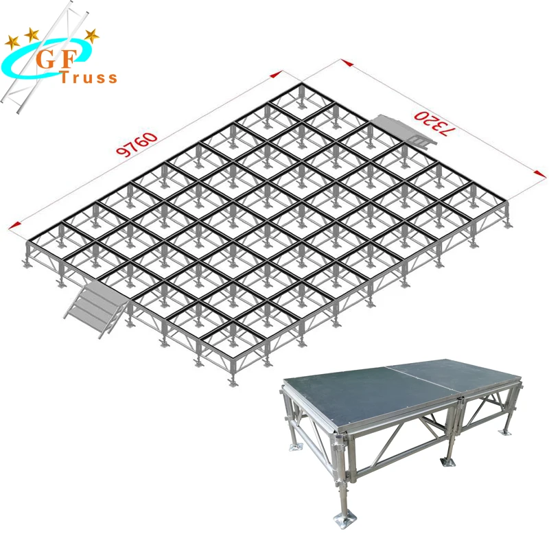 Concert/Event Used 4*4ft, 4*8ft Stage Platform Skidproof Plywood Portable Stage Platform