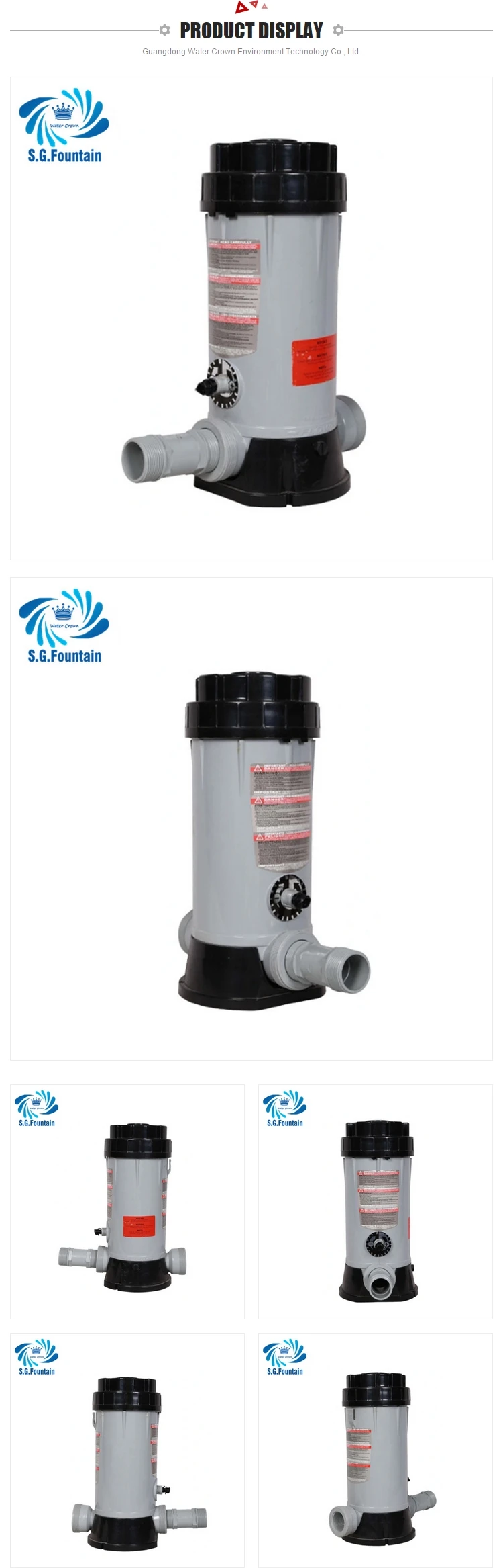 Adult-Suitable PC & ABS Material Chlorine Dispenser & Salt Chlorine Feeder for Swimming Pool Models CL100 & CL200