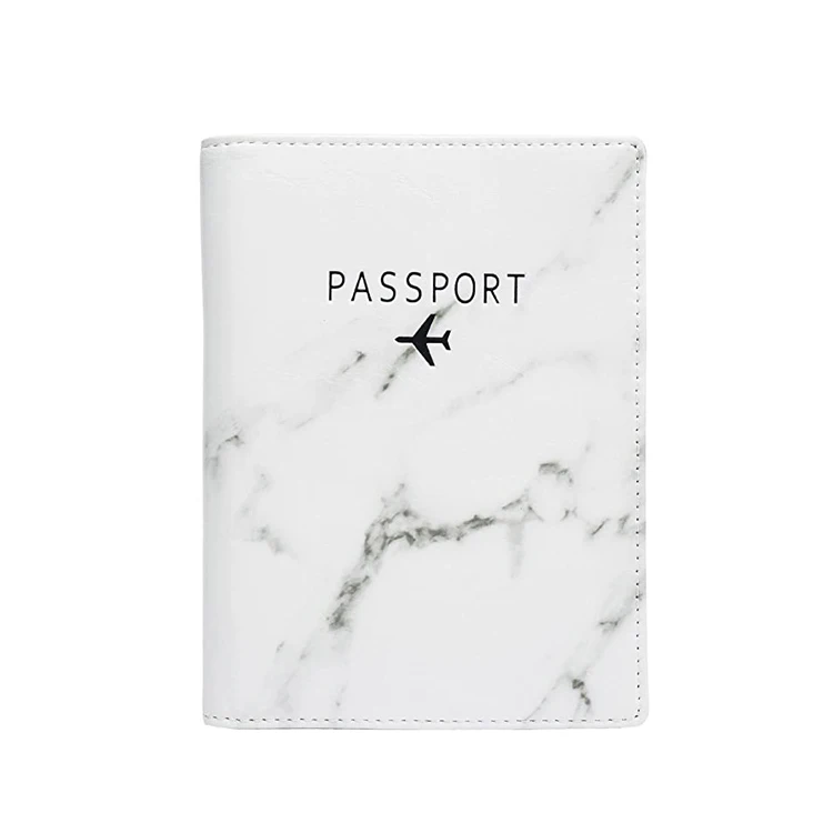 Рекламный подарок маленький белый мраморный чехол из искусственной кожи для визитных карточек и RFID-блокировка кожаный держатель паспорта