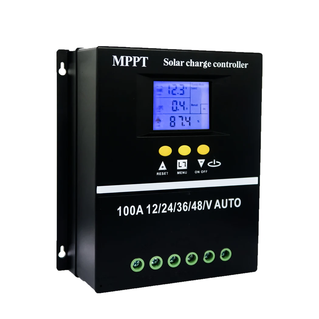 Контроллер заряда солнечной батареи Y & H 100A MPPT 12V 24V 36V 48V ЖК-дисплей PV Панель интеллектуальный регулятор для свинцово-кислотной/литиевой
