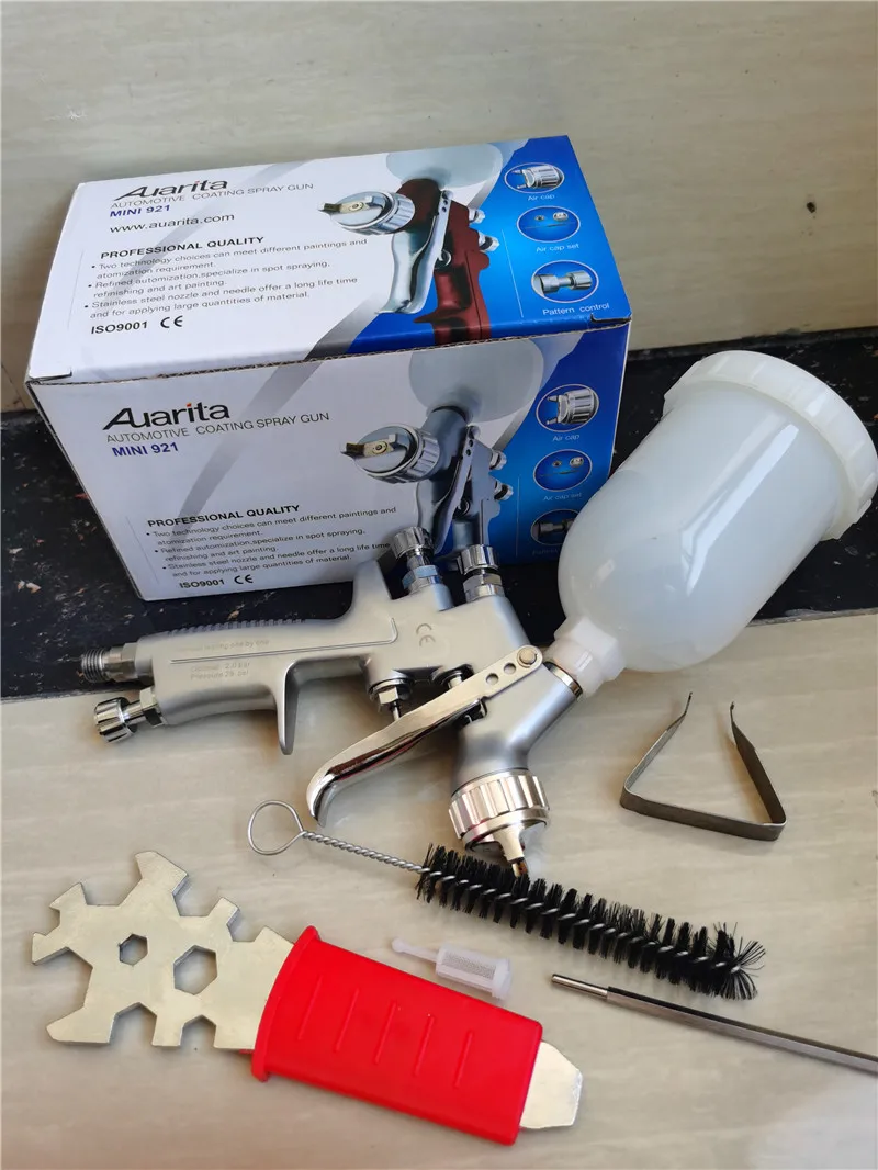 Auarita MINI H-921Painting Spray Gun 1.0 1.2mm Nozzle Low Pressure 7 Holes  Multi-functional Spraying
