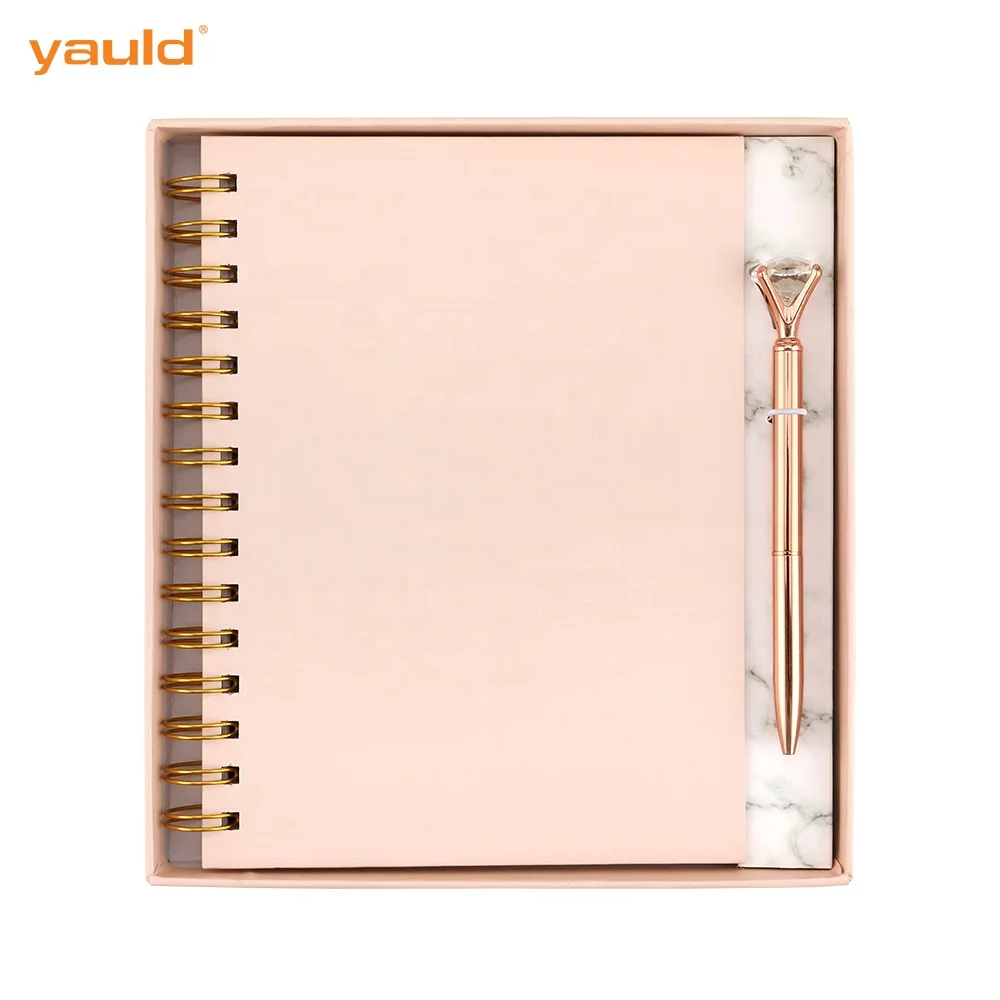 Manufacturer Custom Printing Personalized Cute Stationary Pink A5 Spiral Journal Note Book Notebooks for Women