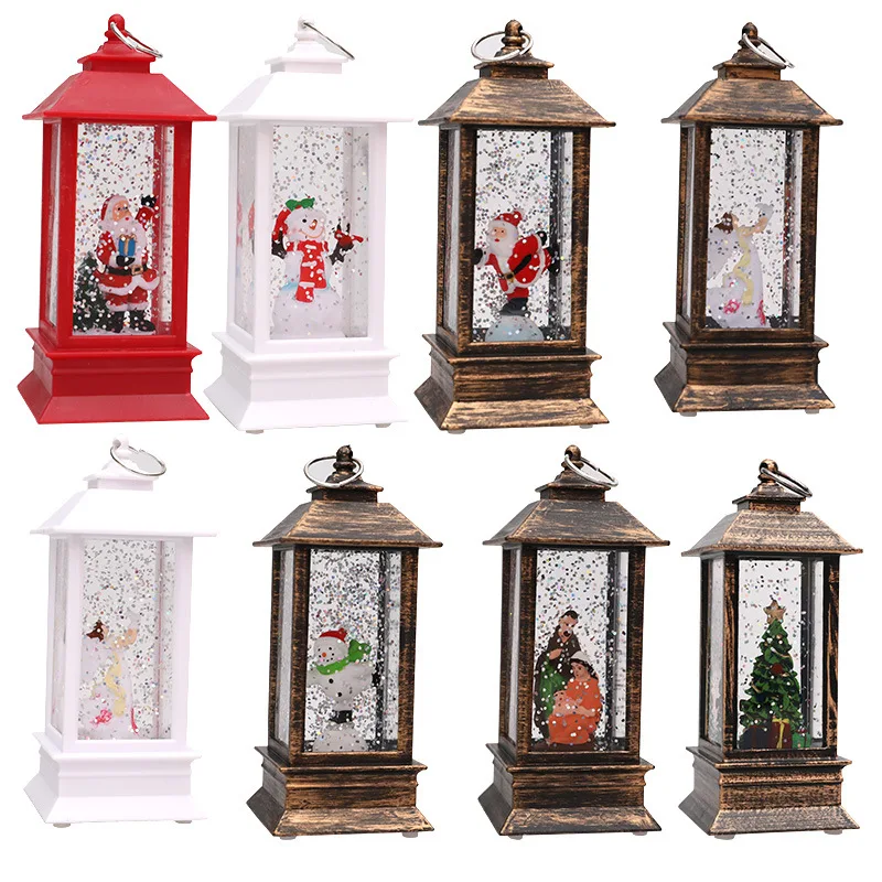 HY-142 Water Lanterns Small Hanging Santa Lighted Christmas Lantern