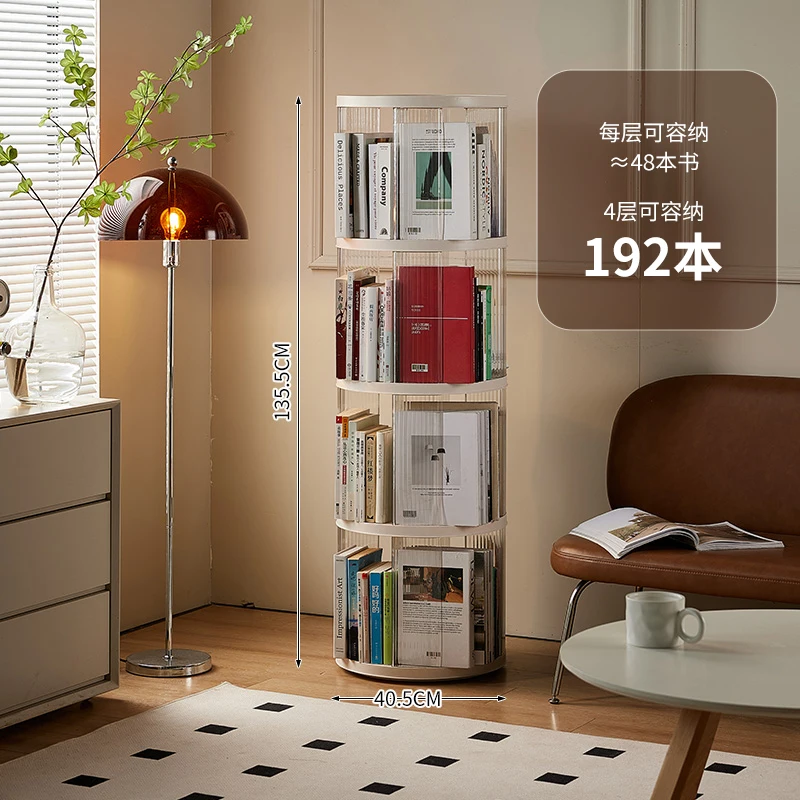 2-5 Shelf Round 360 Degree Rotating Multifunctional Turning Bookcase