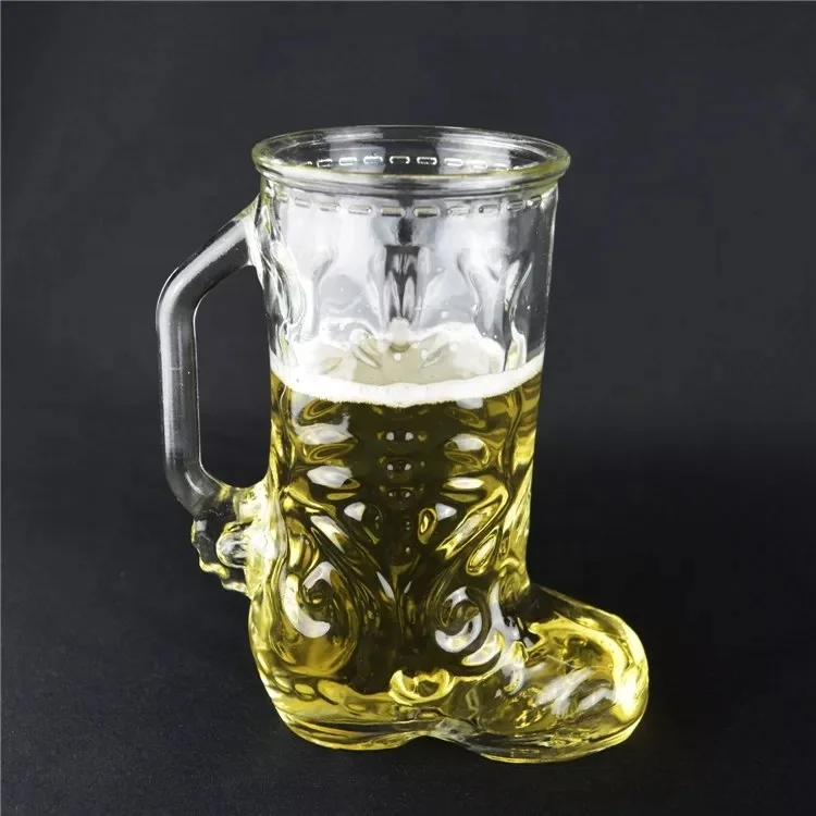 New Design 1.5 Liter Crystal Cowboy Boot Personalized Aesthetic Beer Transparent Custom Glass Cup