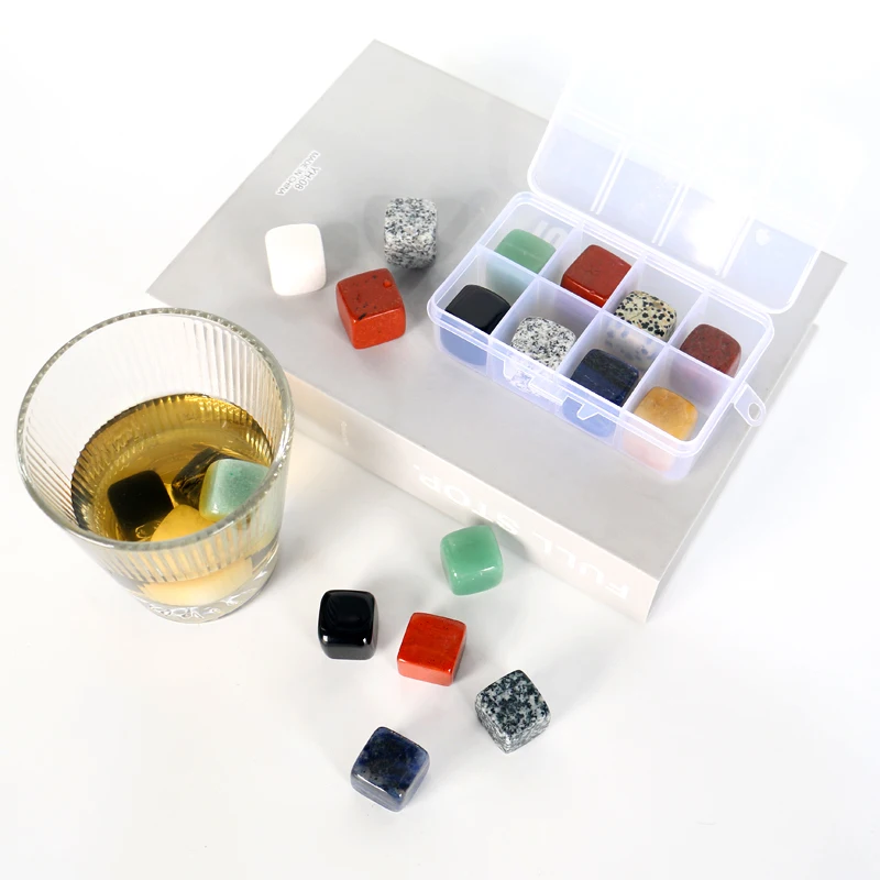 Hot Sale Natural Gemstones Tumble Stone Healing Stones Wine Stone Crystal Ice Cube For Sale